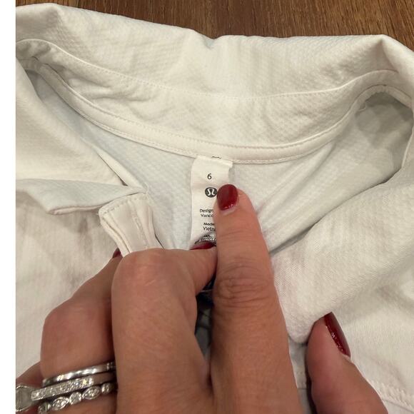 Lululemon Quick-Drying Sleeveless Golf Tour Championship Polo Shirt White 6 - Picture 9 of 9